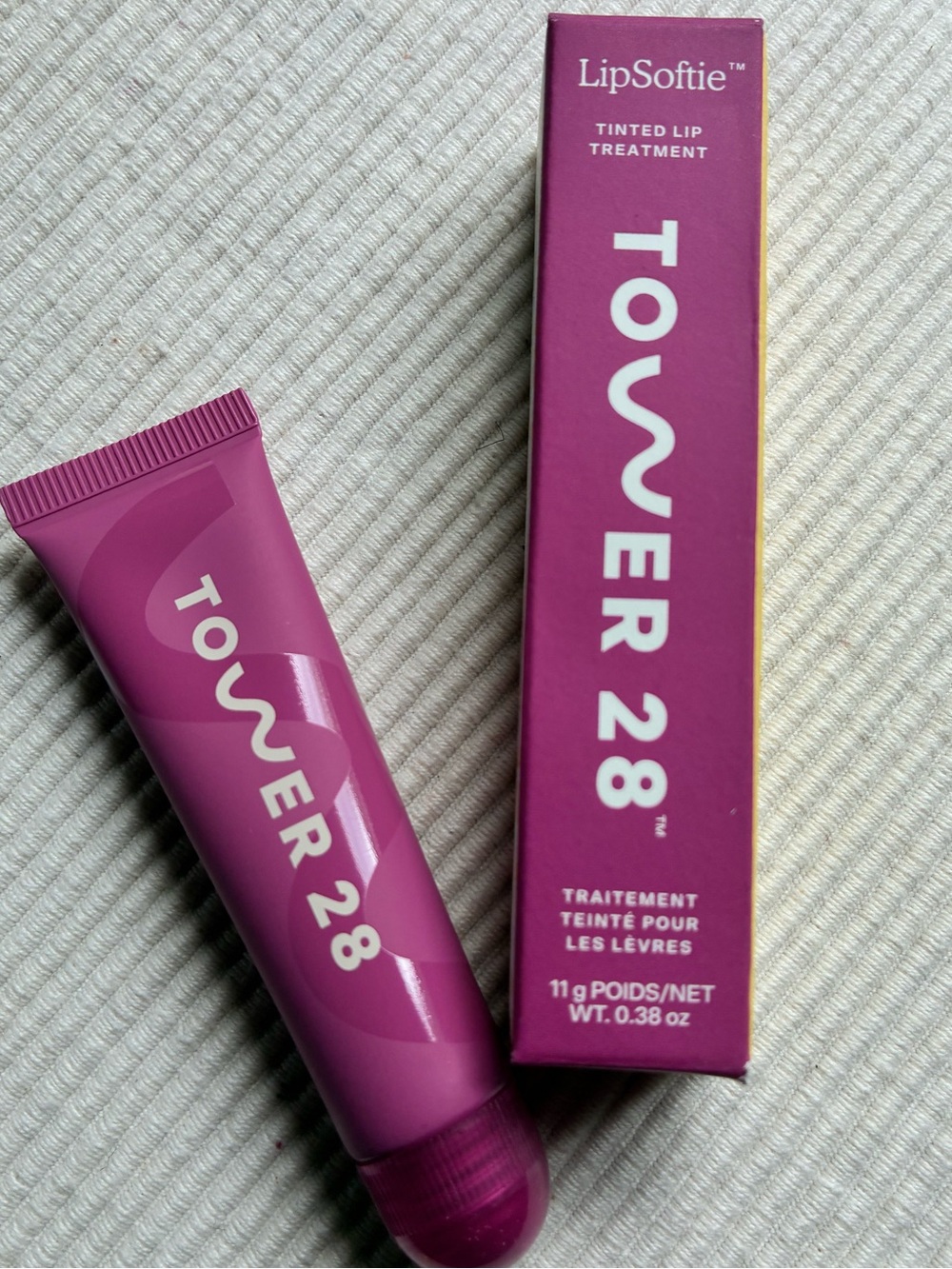 Tower 28 Beauty 
LipSoftie Hydrating Tinted Lip Treatment Balm in confetti cake
